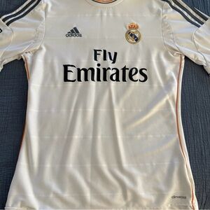 Adidas Real Madrid Emblem Tee - White and Gold